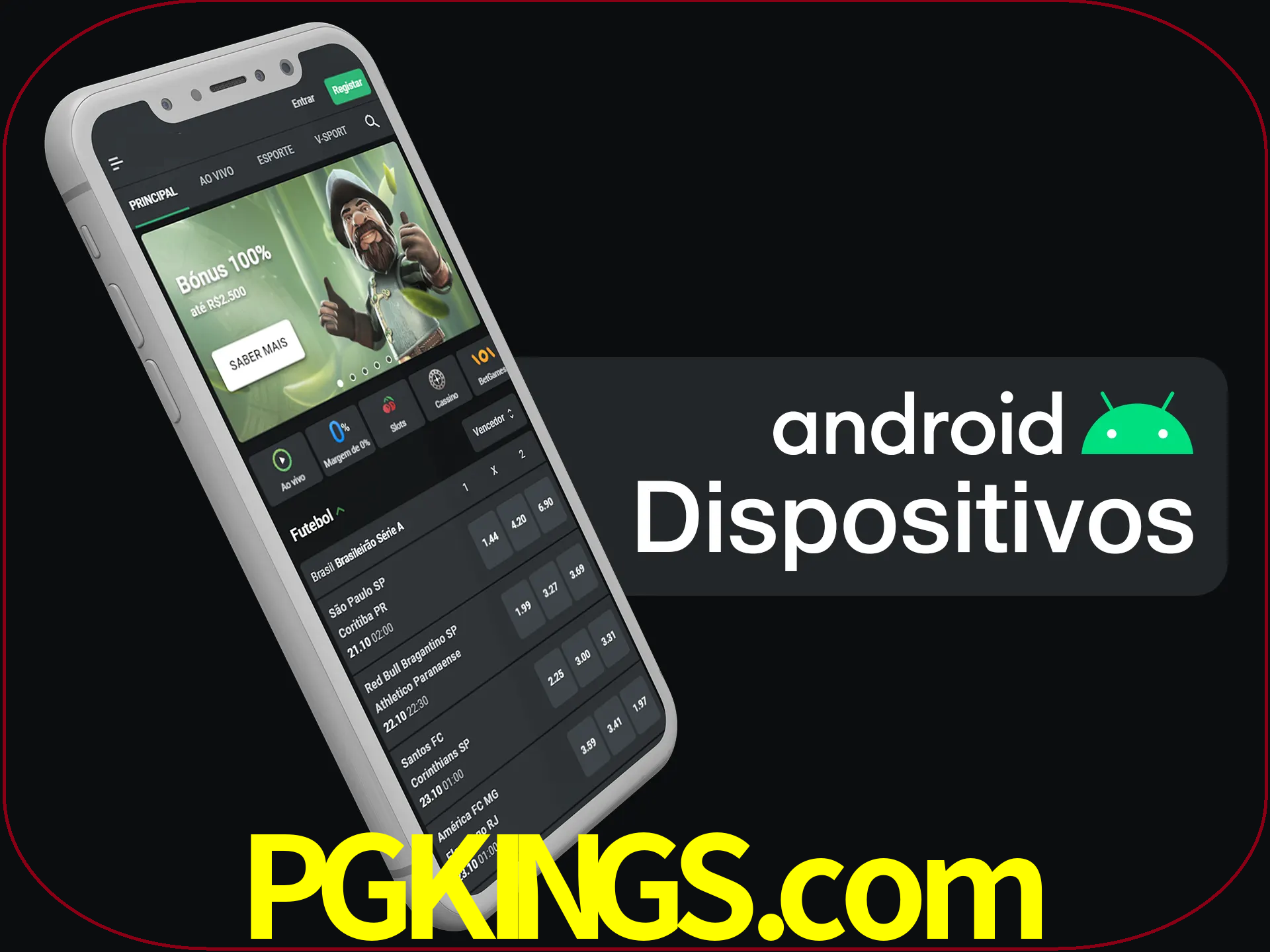 O aplicativo suporta a maioria de todos os dispositivos Android.