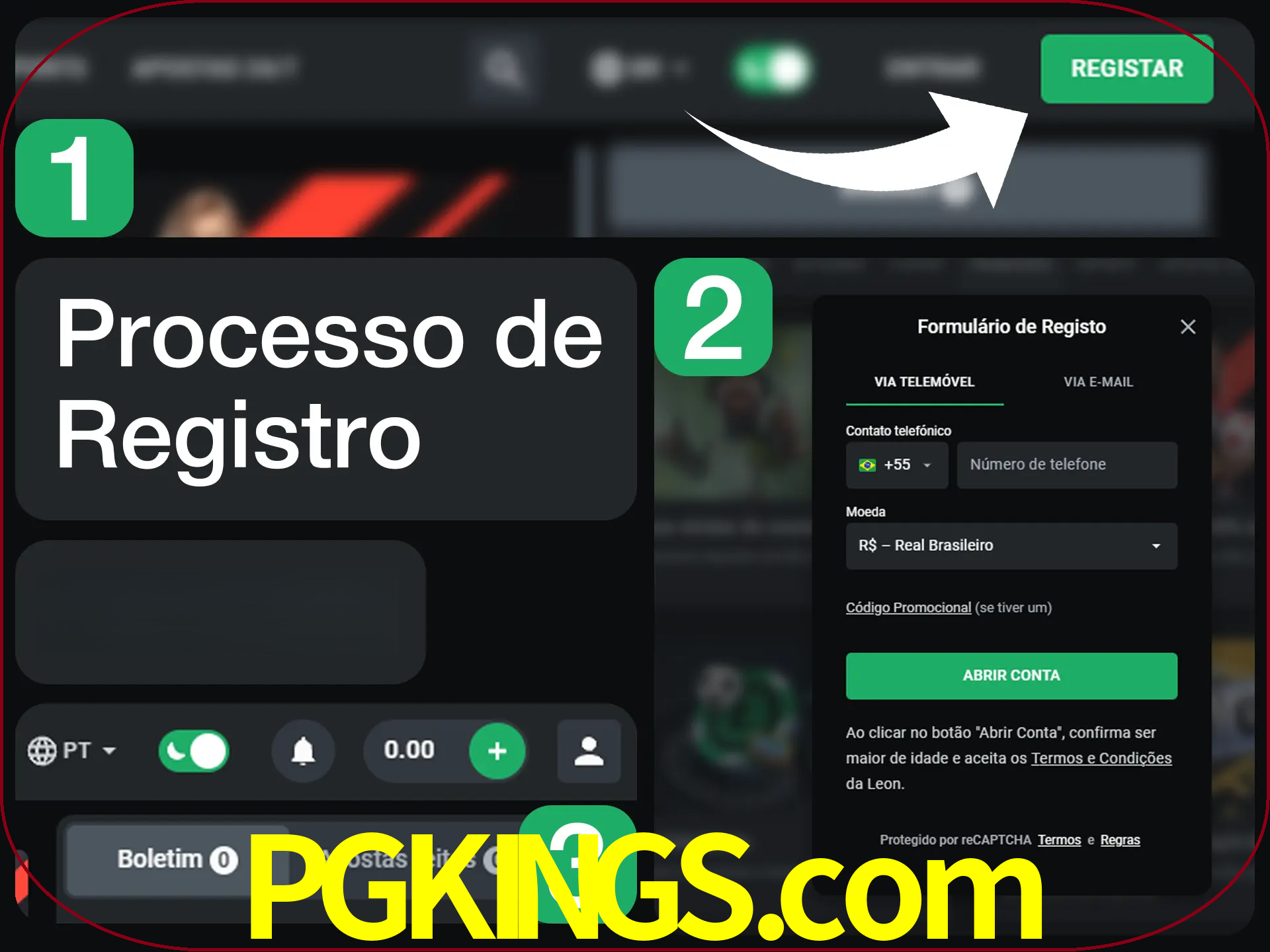 O processo de registro na LeonBet é simples.